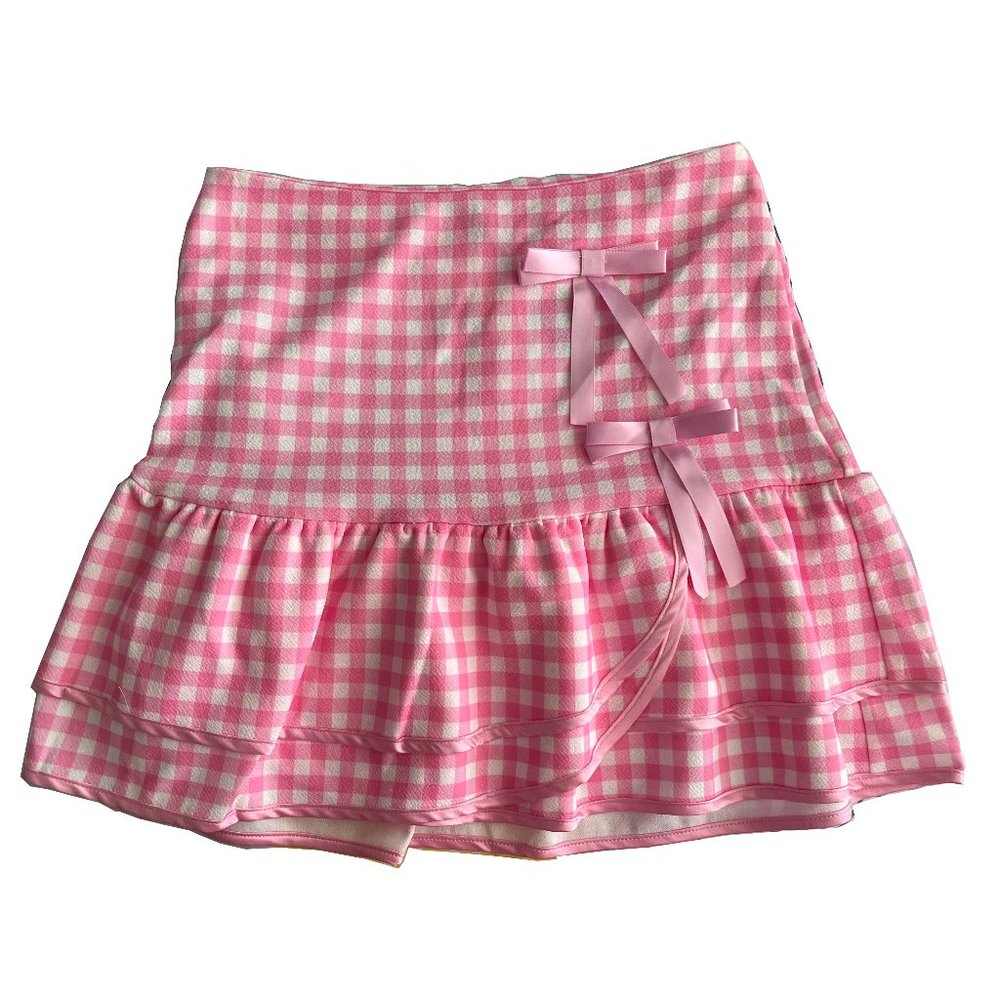 SHEIN 🎀 Pink Checkered Skirt, US XS